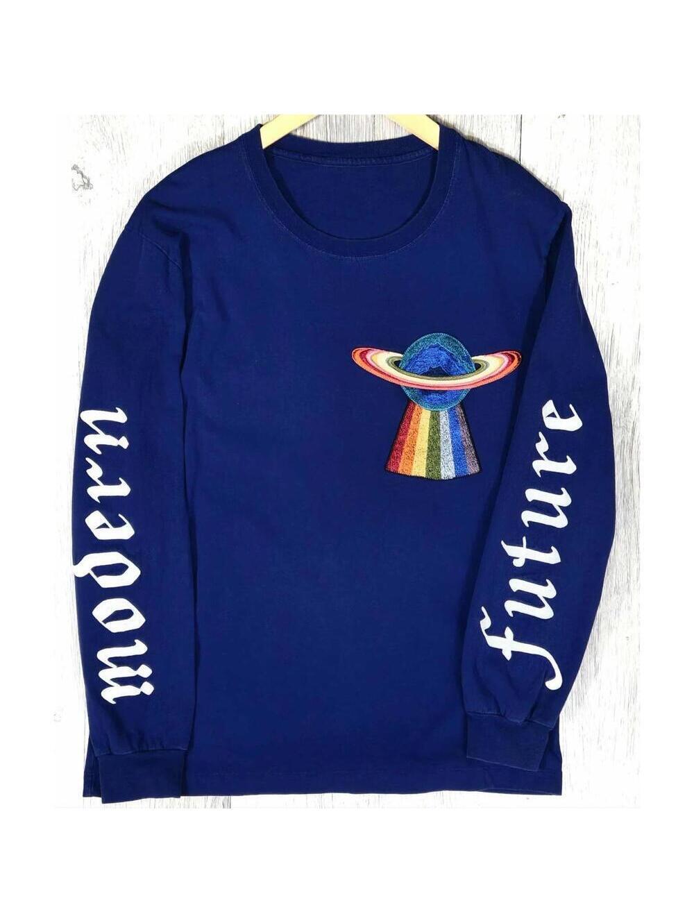 GUCCI Intarsia Blue UFO Sweater Modern Future (Size:M)